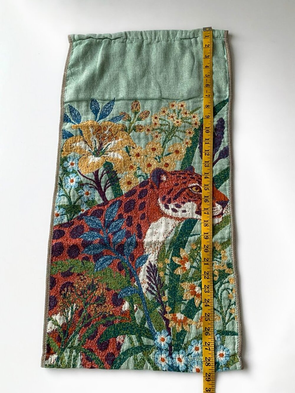 Set of 4 Jaguar hand towels 14X29” Floral Green - Picture 3 of 6